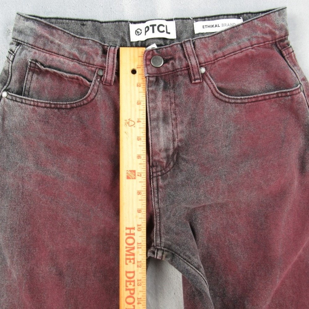 PTCL Ethikal Brand Straight Leg Jeans Red Black Acid Wash Size 29 PL1985BROD - Picture 6 of 14